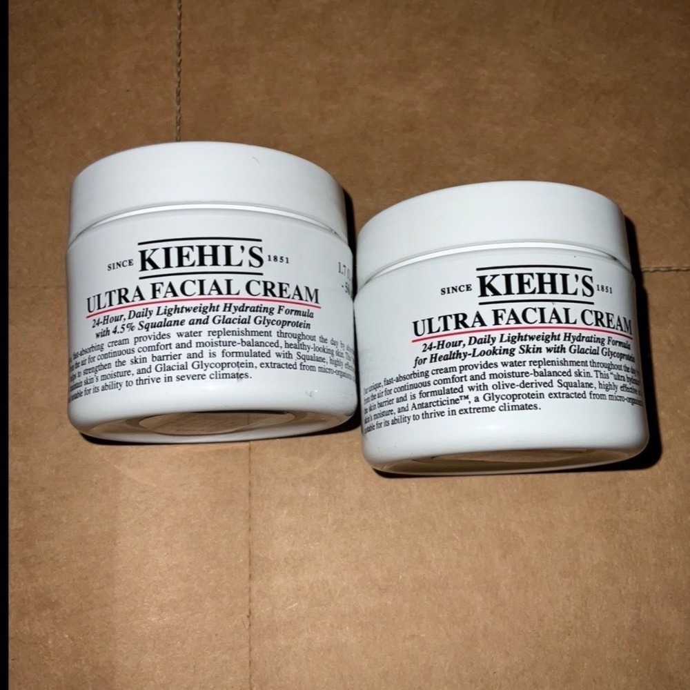 Kiehls Ultra Facial Cream 2-Pack Squalane Glacial Glycoprotein Hydrating Face